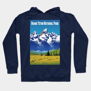 Grand Teton National Park Travel Poster Hoodie